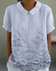 Holly | Elegant Floral Embroidered Shirt