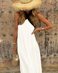 Cross Backless Contrast Color Elegant Dress