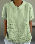 Holly | Elegant Floral Embroidered Shirt