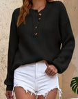 Cecilia | Ribbed Henley Sweater