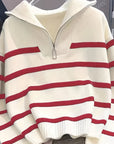 Sabina | Striped Quarter-Zip Sweater