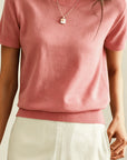 Harriet | Fine-Knit Short Sleeve Sweater