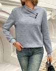Nadine | Asymmetrical Button-Neck Sweater