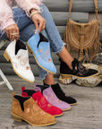 Isadora | Embroidered Low-Heel Ankle Boots