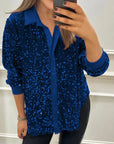 Claudine | Elegant Shimmer Collared Shirt