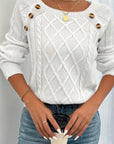 Kathleen | Textured Button Sweater