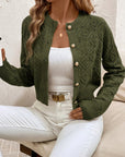 Della | Textured Button-Front Cardigan