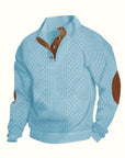 Ronan | Stand Collar Button Henley Sweater