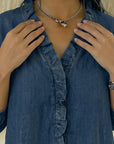 Paula | Stylish Ruffle Mid Sleeve Blouse