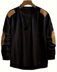 Aaron | Textured Elbow-Patch Pullover