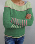 Francesca | Color-Block Boat Neck Sweater
