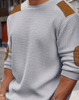 Aaron | Textured Elbow-Patch Pullover