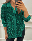 Claudine | Elegant Shimmer Collared Shirt