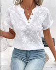 Whitney | Floral Embroidered V-Neck Blouse