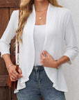 Juniper | Open-Front Ruffle-Hem Cardigan