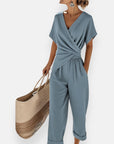 Madison | Draped Bow Detail Jumpsuit