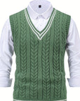 Gideon | Cable-Knit V-Neck Sweater Vest