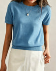 Harriet | Fine-Knit Short Sleeve Sweater