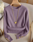 Gretchen | Ribbed Button-Cuff Sweater