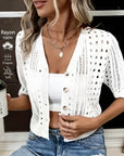Delphine | Open-Knit Short-Sleeve Cardigan