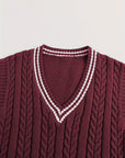 Gideon | Cable-Knit V-Neck Sweater Vest