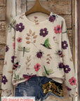 Elsie | Botanical Print Crewneck Sweater