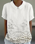 Holly | Elegant Floral Embroidered Shirt