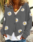 Maribel | Floral Embroidered Button-Front Cardigan