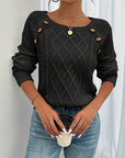 Kathleen | Textured Button Sweater