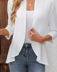 Juniper | Open-Front Ruffle-Hem Cardigan