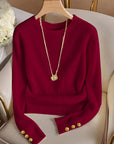 Gretchen | Ribbed Button-Cuff Sweater