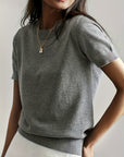 Harriet | Fine-Knit Short Sleeve Sweater