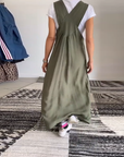 Solid Color Casual Dress with Straps