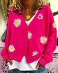 Maribel | Floral Embroidered Button-Front Cardigan