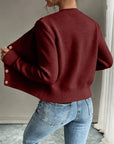 Eleanora | Cable-Knit Button-Front Cardigan