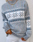 Tamsin | Cozy Snowflake Mock-Neck Sweater
