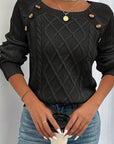 Kathleen | Textured Button Sweater