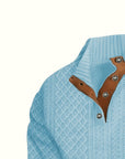 Ronan | Stand Collar Button Henley Sweater