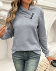 Nadine | Asymmetrical Button-Neck Sweater