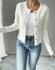 Eleanora | Cable-Knit Button-Front Cardigan