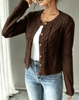 Eleanora | Cable-Knit Button-Front Cardigan