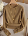Gretchen | Ribbed Button-Cuff Sweater
