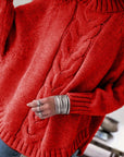 Corinne | Cozy High-Neck Cable-Knit Sweater