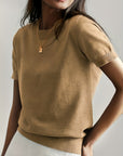 Harriet | Fine-Knit Short Sleeve Sweater