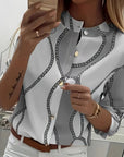 Ingrid | Chain-Print Collared Shirt