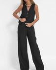 Lauren | Sleeveless V-Neck Vest & Wide-Leg Pants Set