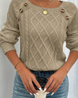 Kathleen | Textured Button Sweater