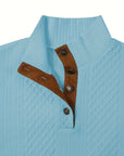 Ronan | Stand Collar Button Henley Sweater