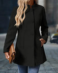 Juliette | Elegant Stand-Collar Button Coat