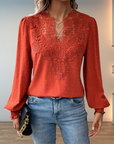 Marlene | Elegant Lace-Trim Blouse